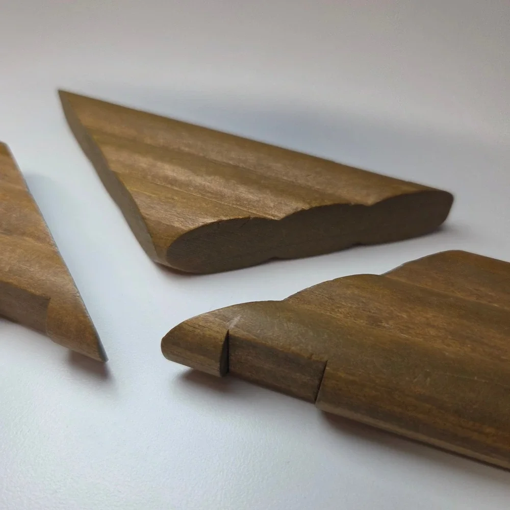 Lincoln Logs Replacement Wood Triangle Roof Gables Brown 3 Piece Set